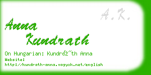 anna kundrath business card